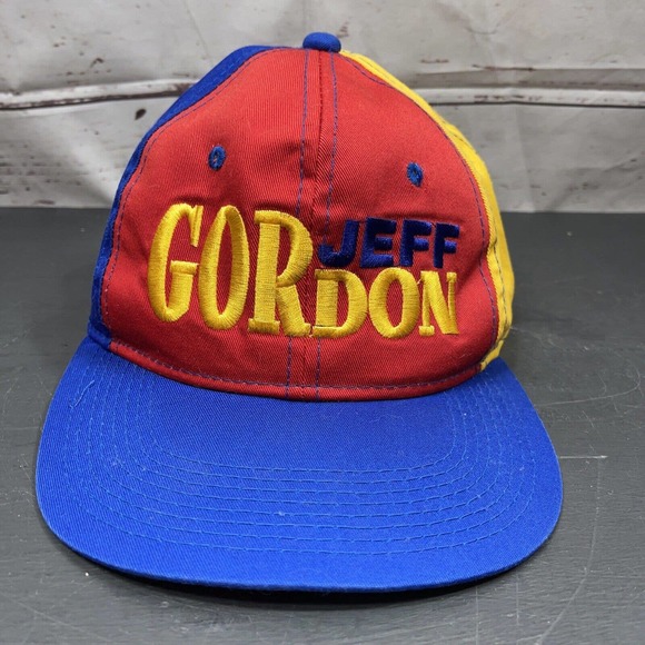 Jeff Gordon #24 Nascar Hat Color Block Red Yellow Blue Snap Back Young An Hat Co - Picture 1 of 8